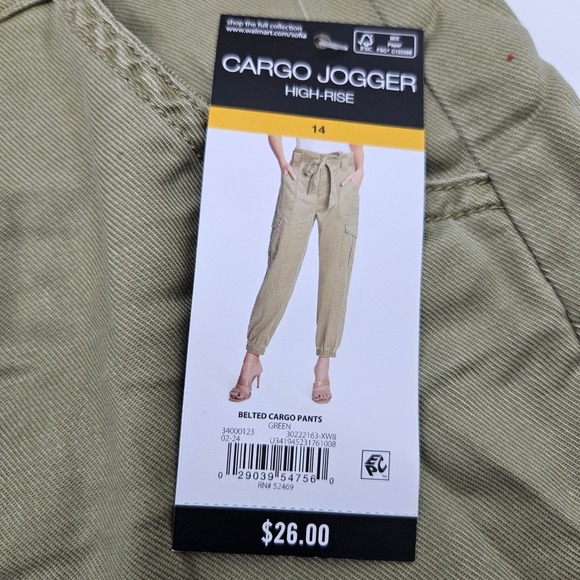 Sofia Jeans by Sofia Vergara Womens Cargo Jogger Pants Olive Green High Rise 14 - Picture 2 of 11